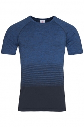 Pánske tričko STEDMAN ACTIVE SEAMLESS RAGLAN FLOW MEN, čierna / nám. modrá L
